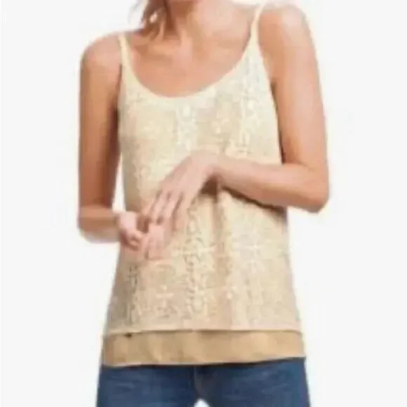 Cabi It Girl Ivory Lace Lined Camisole Blouse Style 798 Size XL - Picture 8 of 8